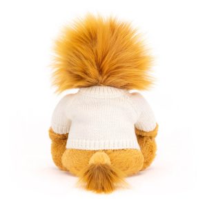Bashful Lion with Personalised Cream Jumper