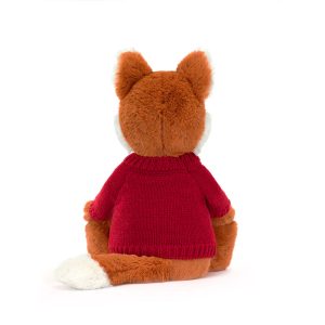 Bashful Fox Cub with Personalised Red Jumper