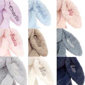 Personalised Bashful Shimmer Bunny Medium