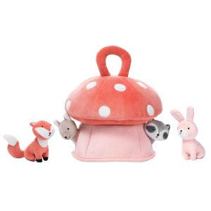 Plush Mushroom Playhouse Interactive Toy with Animals